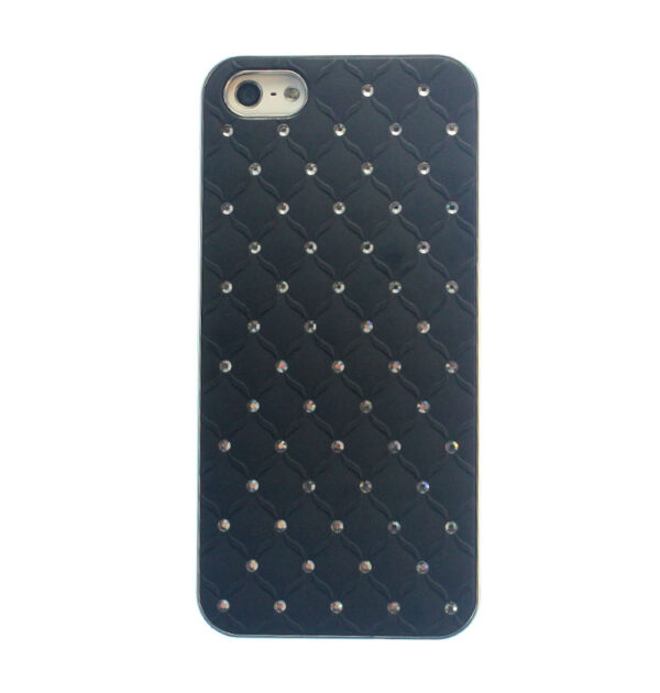iPhone 5 Back Cover Hülle Kappe Case Schale Schutz Schwarz Glitzersteine Strass Ersatzteil