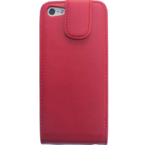 iPhone 5 Tasche Hülle Etui Flipcase Ledertasche magnetisch mit Spiegel Rot Ersatzteil