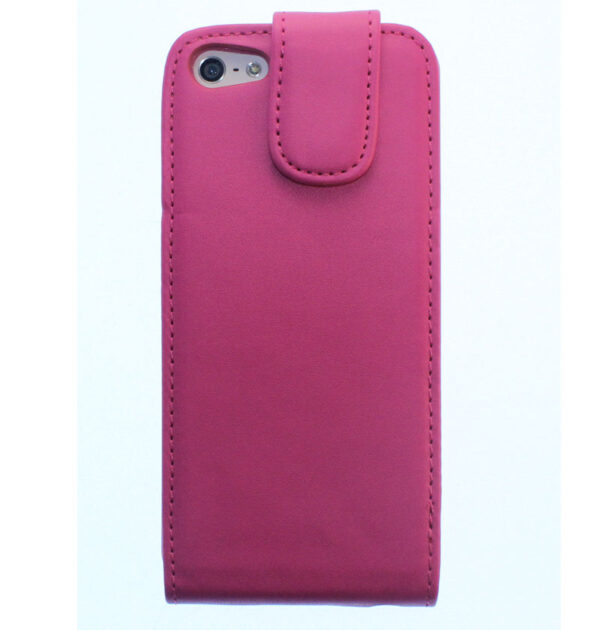 iPhone 5 Tasche Hülle Etui Flipcase Ledertasche magnetisch mit Spiegel Pink Ersatzteil