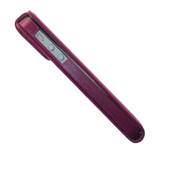 iPhone 5 Tasche Hülle Etui Flipcase Ledertasche magnetisch mit Spiegel Pink Ersatzteil