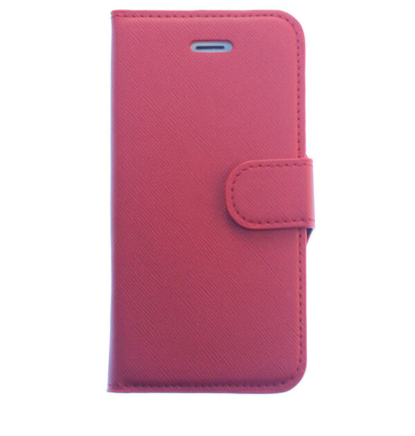 iPhone 5 Tasche Hülle Ledertasche magnetisch seitlich aufklappbar rot Ersatzteil