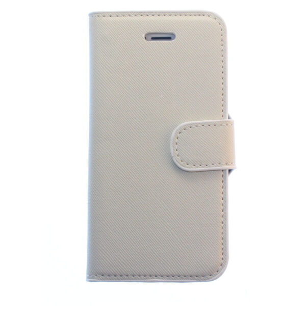 iPhone 5 Tasche Hülle Ledertasche magnetisch seitlich aufklappbar weiß Ersatzteil