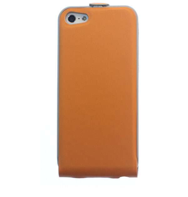 iPhone 5 Tasche Hülle Etui Flipcase Case Etui magnetisch Orange Ersatzteil