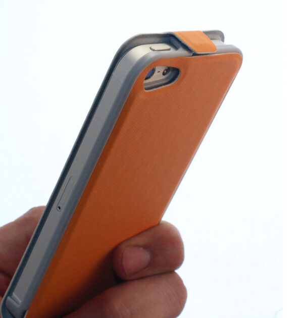 iPhone 5 Tasche Hülle Etui Flipcase Case Etui magnetisch Orange Ersatzteil