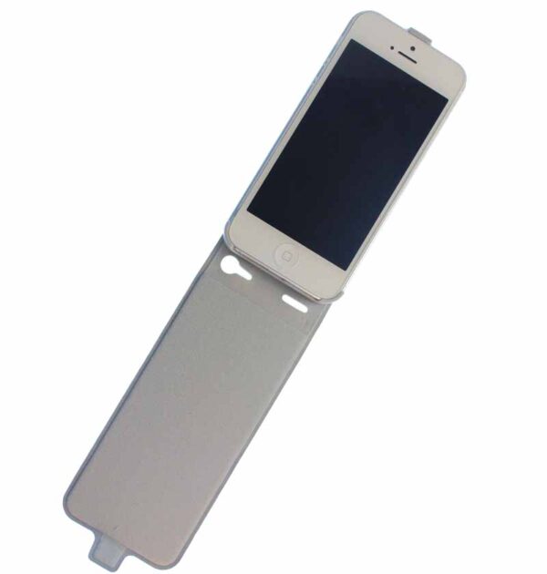 iPhone 5 Tasche Hülle Etui Flipcase Case Etui magnetisch Weiß Ersatzteil