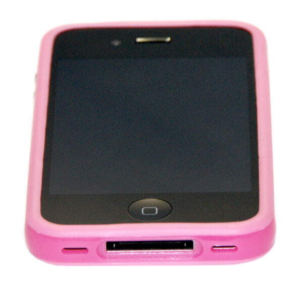 iPhone 4 Bumper mit Metall-Look Buttons (pink) Ersatzteil
