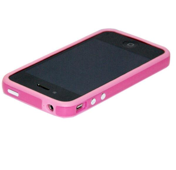 iPhone 4 Bumper mit Metall-Look Buttons (pink) Ersatzteil