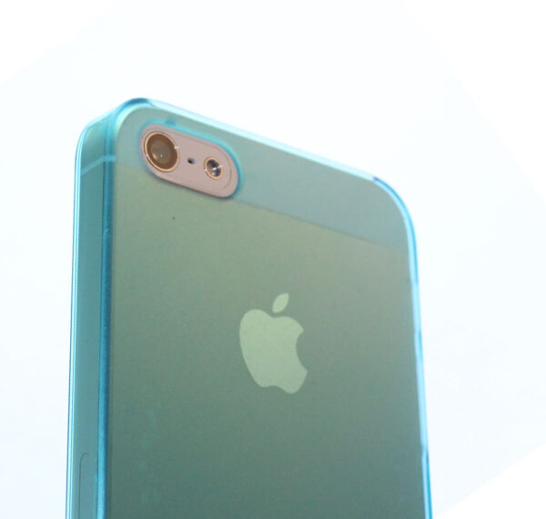 iPhone 5 Hülle Hardcase Case Cover Schutz Kappe Transparent Baby Blau Ersatzteil