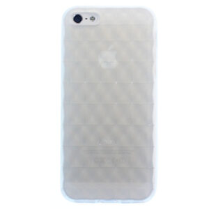 iPhone 5 Hülle Silikon TPU Case Cover Schutz Kappe Schutzhülle Weiß geriffelt Ersatzteil