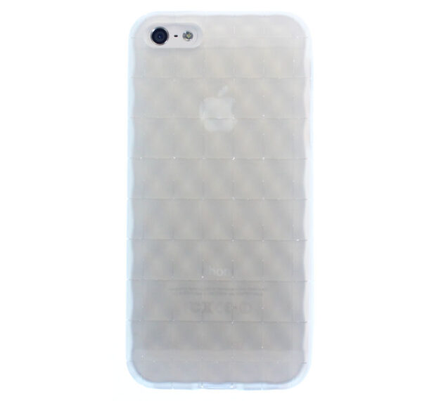iPhone 5 Hülle Silikon TPU Case Cover Schutz Kappe Schutzhülle Weiß geriffelt Ersatzteil