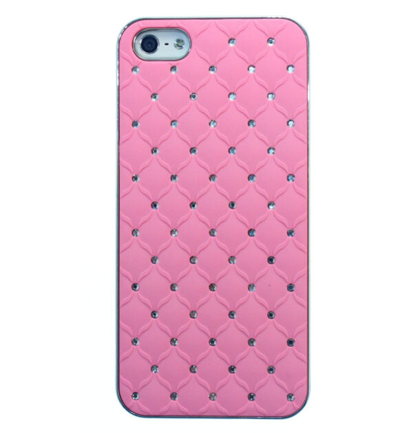 iPhone 5 Back Cover Hülle Kappe Case Schale Schutz Pink Glitzersteine Strass Ersatzteil